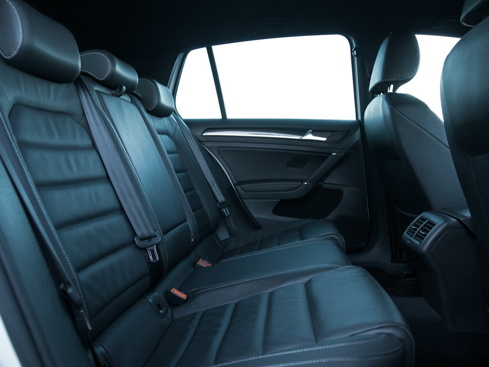 Spotless black rear seat upholstery